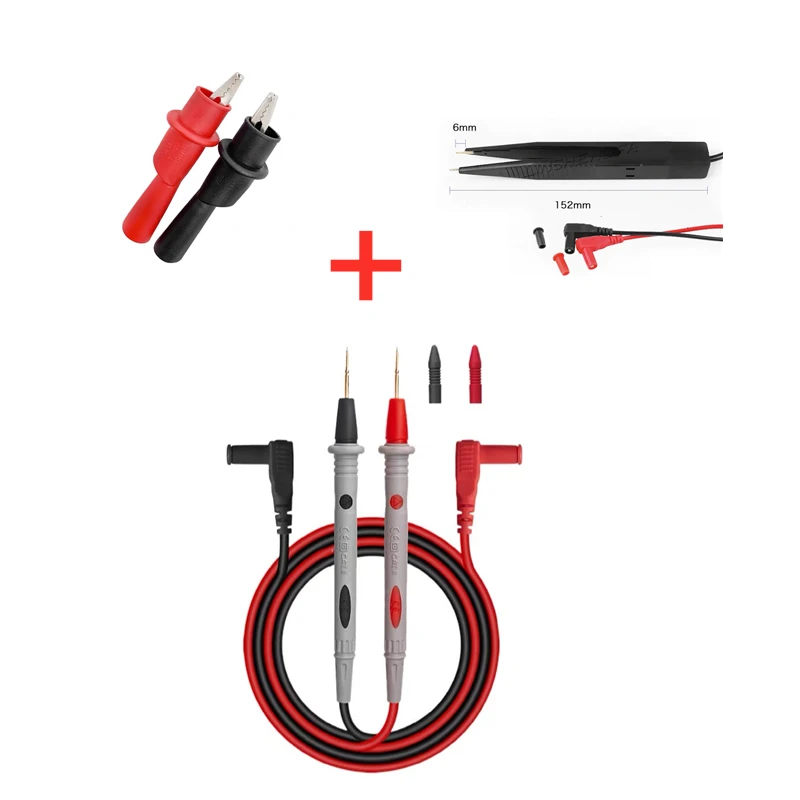 

1 Pair Universal Digital 1000V 10A 20A Multimeter Gold Plated Extra Fine Tip Needle Multimeter Test Leads Probes Pen Test Clips