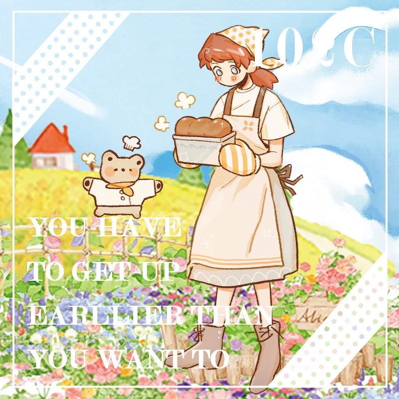 

Girl Landscaping Scrapbooking Tape Sticker Special Oil Wide Washi Tape DIY Decorative Cute Masking Collage Korean Stationery