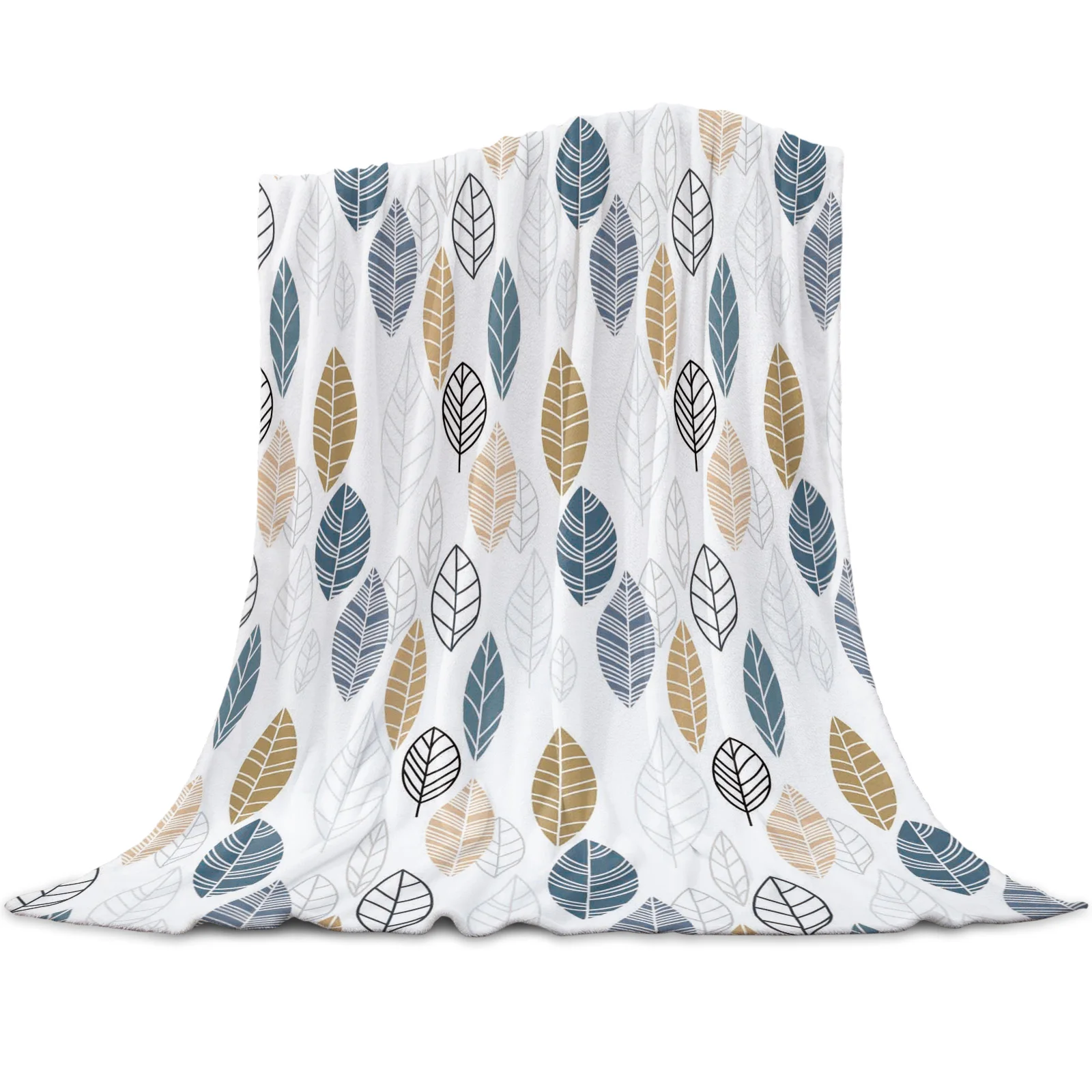 

Leaves Stick Color Flannel Throw Blanket Children Adult Gift Sofa Travel Camping Throw Blankets for Bedding Warm Blanket