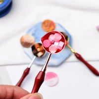 anti hot wood handle sealing wax spoon for wax stamping retro diy craft wax stamp seal stamp spoon handmade decor tools