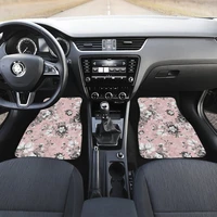 pink floral flowers car floor mats set front and back floor mats for car car accessories