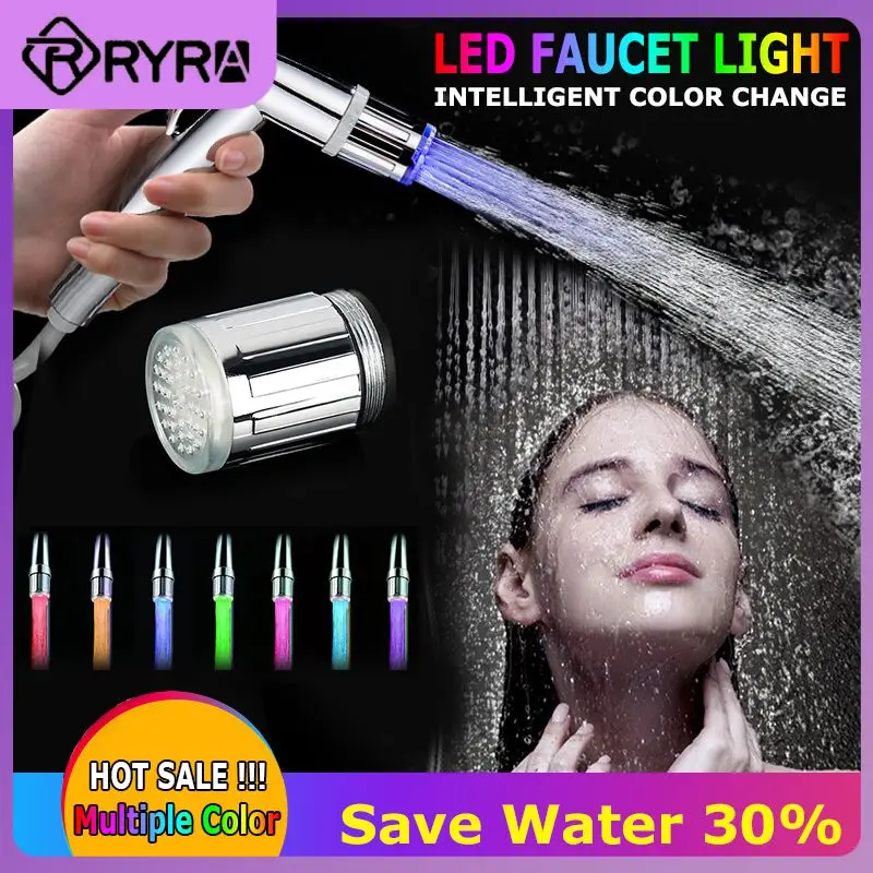 

Light-up Faucet Led Light Sensitive 7 Color Change Faucet Temperature Sensor With Converter Glow Faucet Aerator Tap Water Faucet