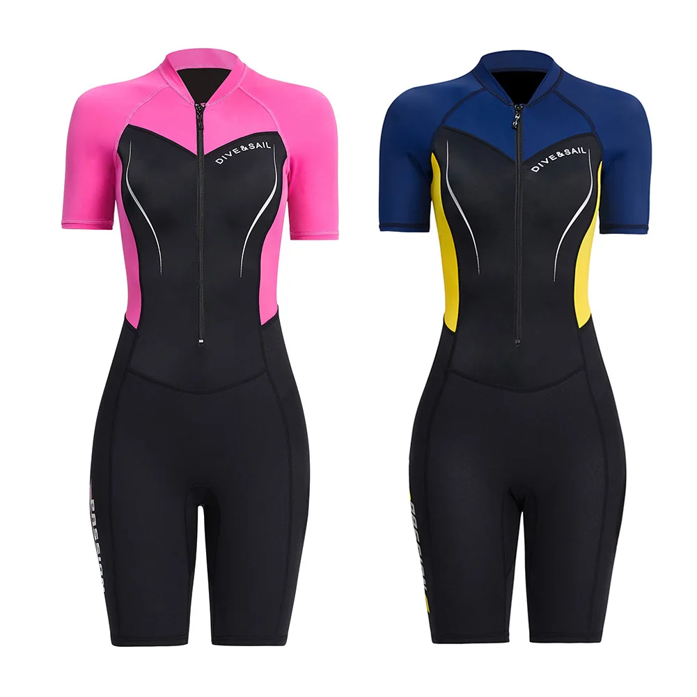 DIVE SAIL 1.5mm Neoprene Wetsuits Swimwears Diving Suits Short Sleeves Women Ladies Surf Snorkeling Surfing Swimsuit - купить по