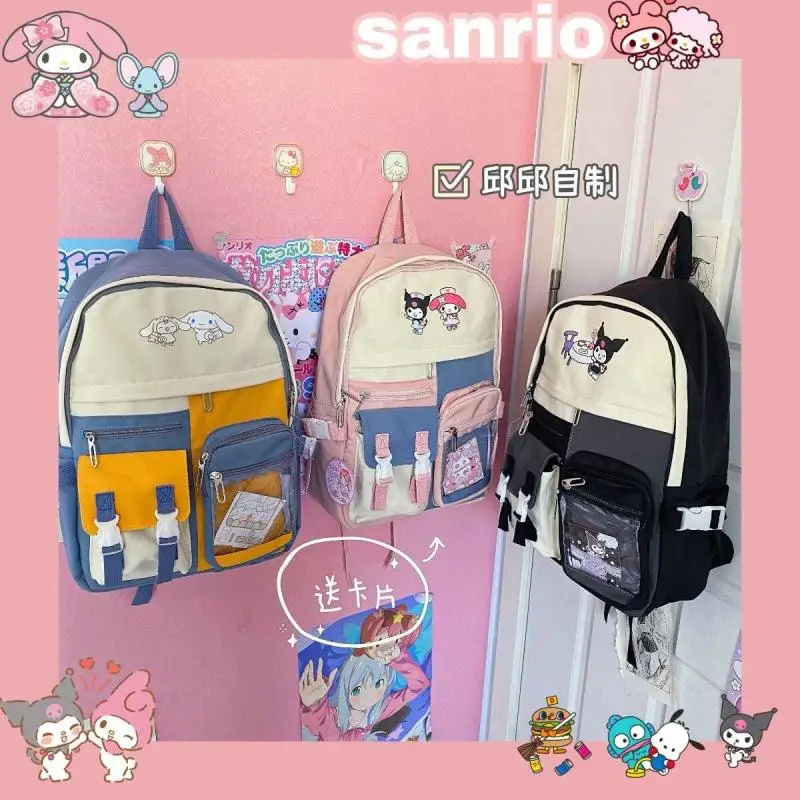 

Sanriod Anime Hobby Mymelody Cinnamoroll Kuromi Japanese Students Large Capacity Backpack All-Match School Bag Light and Casual