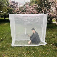 camping travel outdoor quadrate single door easy to fit and remove universal mosquito net 100 polyester mounts and holders