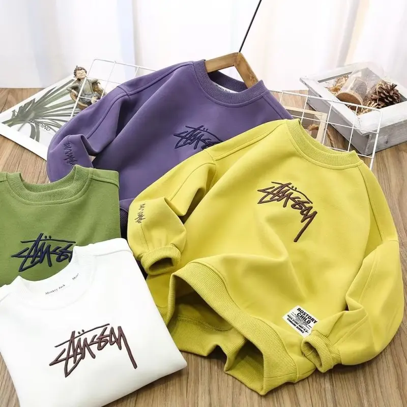 

Детская одежда, Детский костюм с надписью, футболки, рубашки для девочек и мальчиков, детский осенне-зимний теплый Детский свитшот, одежда для малышей