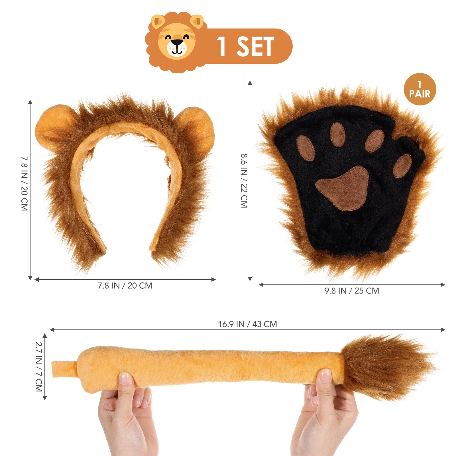 Украшение в виде хвоста льва комплект для косплея повязка на голову с