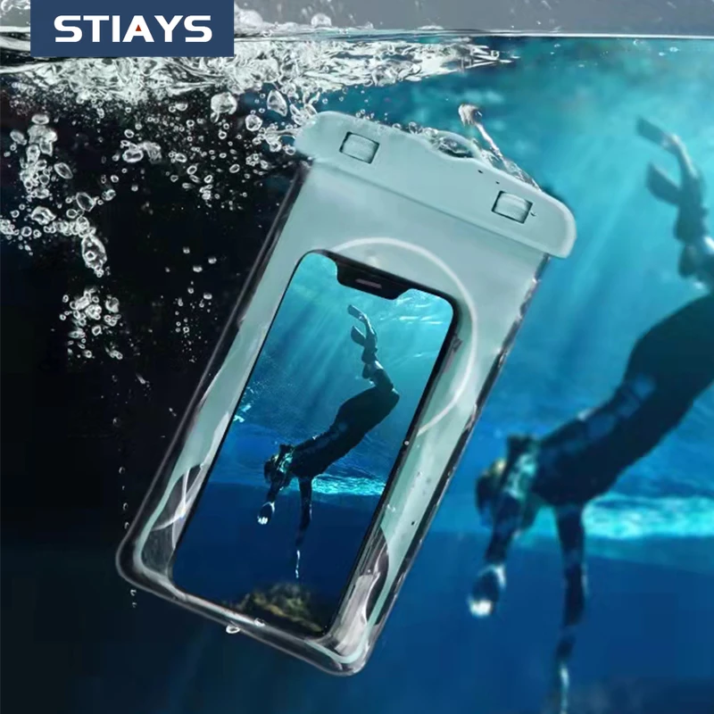 

STIAYS Mobile Waterproof Bag Case For iPhone 13 12 11 Pro Max Protective Phone Case Universal Swim Pouch Bag For Samsung Xiaomi