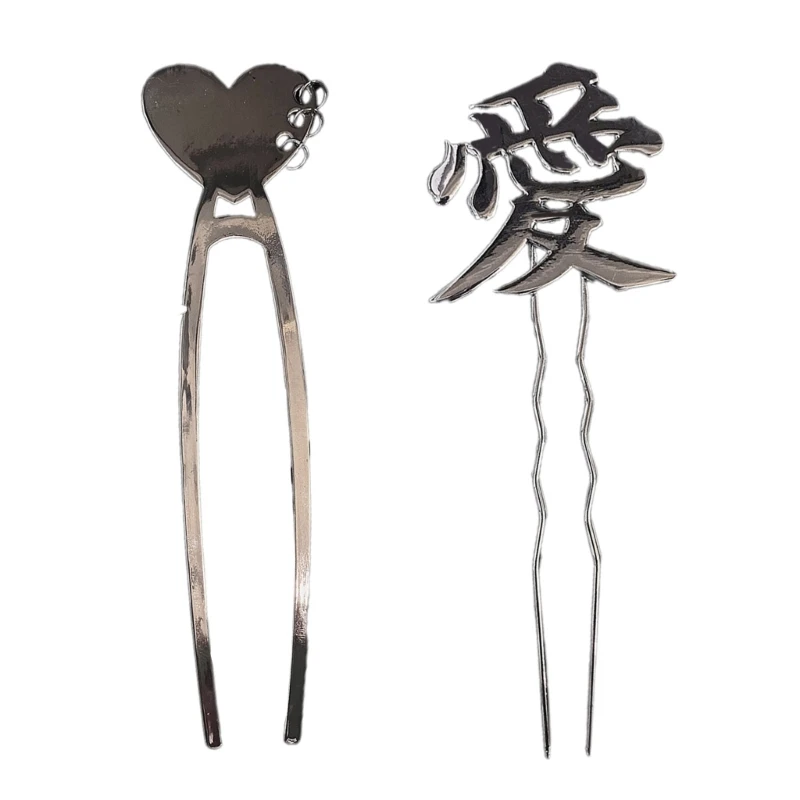 

Chinese Word Love Decor Decorative Love Hairpin Headwear Y2k for Women Girl Teen 264E