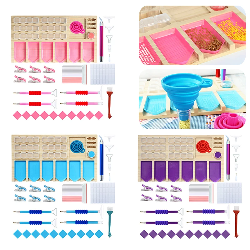 

Point Drill Diamond Tools Set Mosaic Glue Pen Clay Storage Tray Holder Sticker 5D Diamond Painting Accessories Kit for DIY Craft