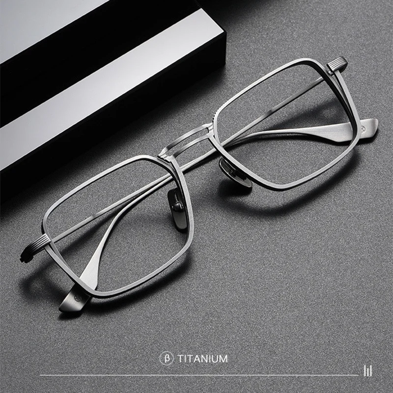 Японская квадратная оправа из чистого титана для мотоцикла ультратонкие очки
