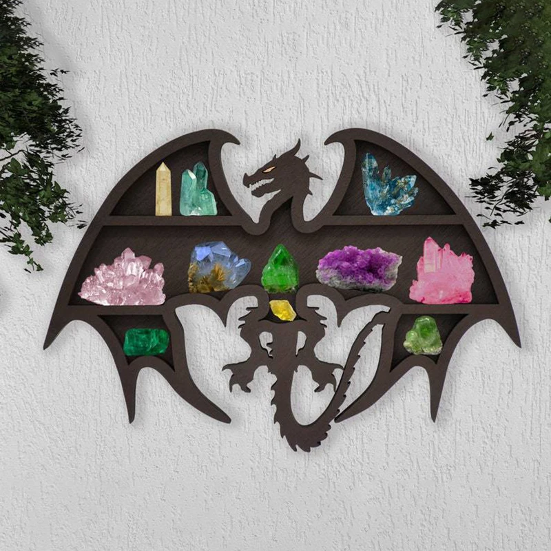 

Wall Shelf Shelf Creative Living Room Handmade Display Decorations Shelf Crystal Pvc Dragon Storage Shelf Home Decor