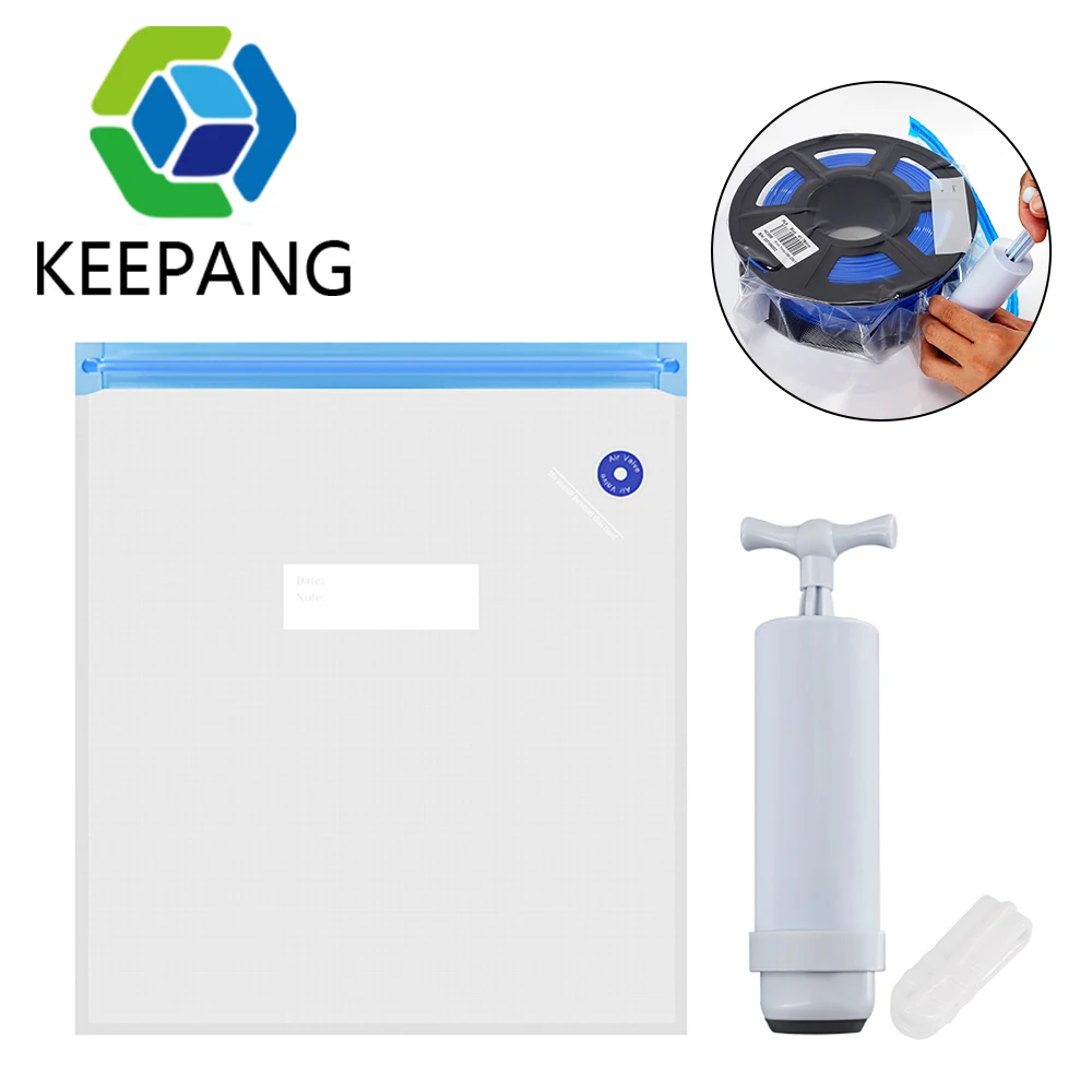 Kee Pang-Kit de bolsas de vacío para almacenamiento de filamentos, bolsas selladas resistentes a la humedad para impresora 3D, secador de filamentos ABS PLA, 30 piezas