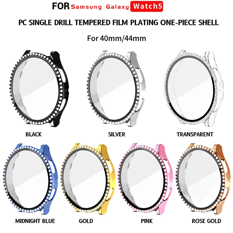 Однорядный алмазный + закаленное стекло для часов Samsung серии 5-го поколения 40 мм 44