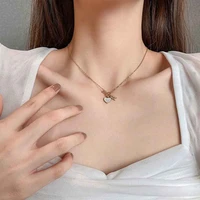 new romantic heart shaped necklace korean version temperament womens clavicle chain simple personality pendant jewelry