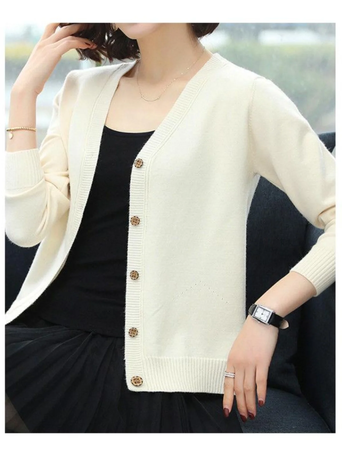 22 осенне-зимний новый кардиган с v-образным вырезом женский кашемировый свитер