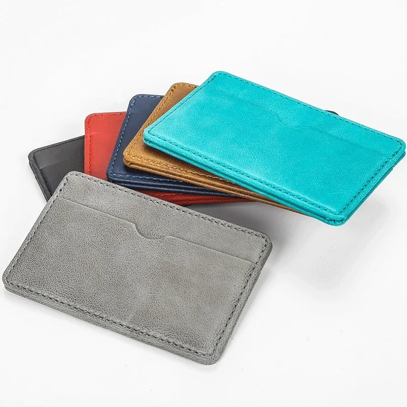 

1Pc Pu Leather ID Card Holder Candy Color Bank Credit Card Box Multi Slot Slim Card Case Wallet Women Men Business Card Cover
