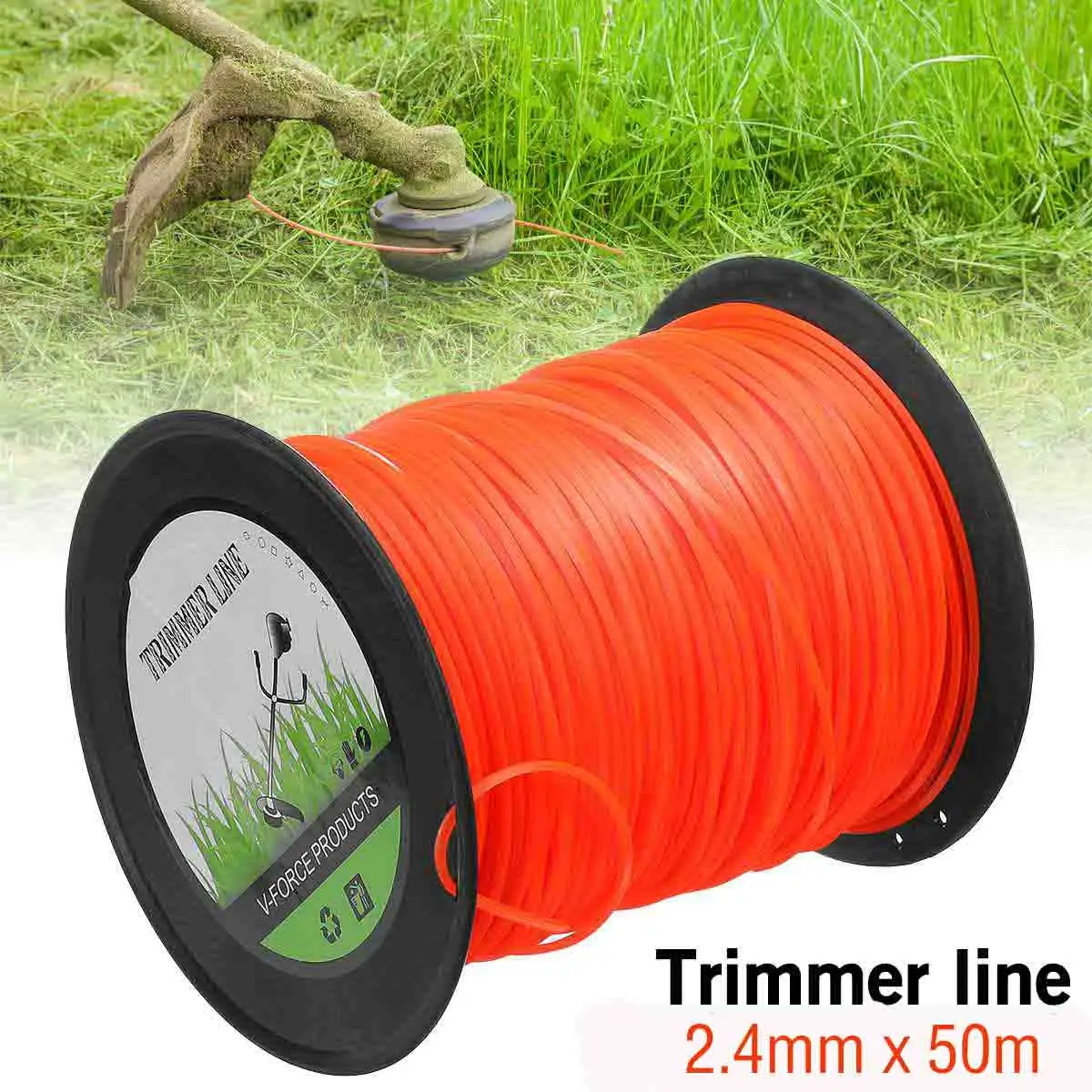

30m/50m 1 Reel Orange Round Brushcutter Strimmer Trimmer Line Cord Wire 2.4mm For STIHL Nylon Lawn Mower Line Parts Replacements