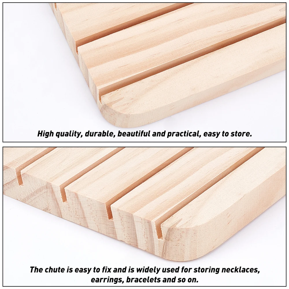 Natural Wood Jewelry Display Stands 6 Slots Holder for Necklace Rings Earrings Bracelets Card Desktop Organizer Packing Stand