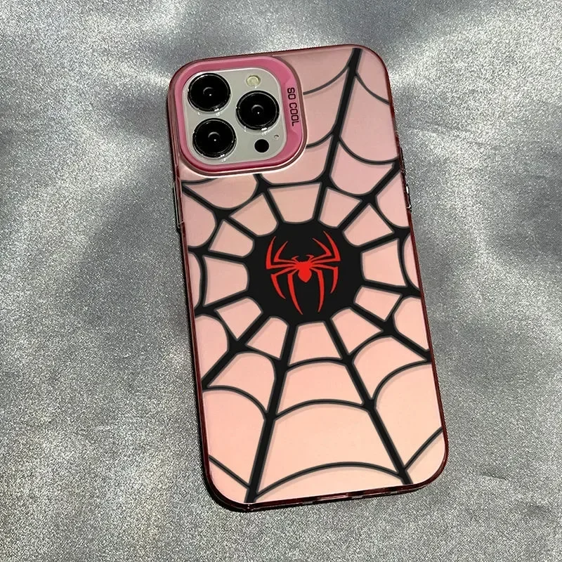 Cool Spider Man Icon Case for iPhone 16 Plus 11 12 13 14 15 Pro Max XR Marvel Character Durable Hard Plastic Shockproof Cover