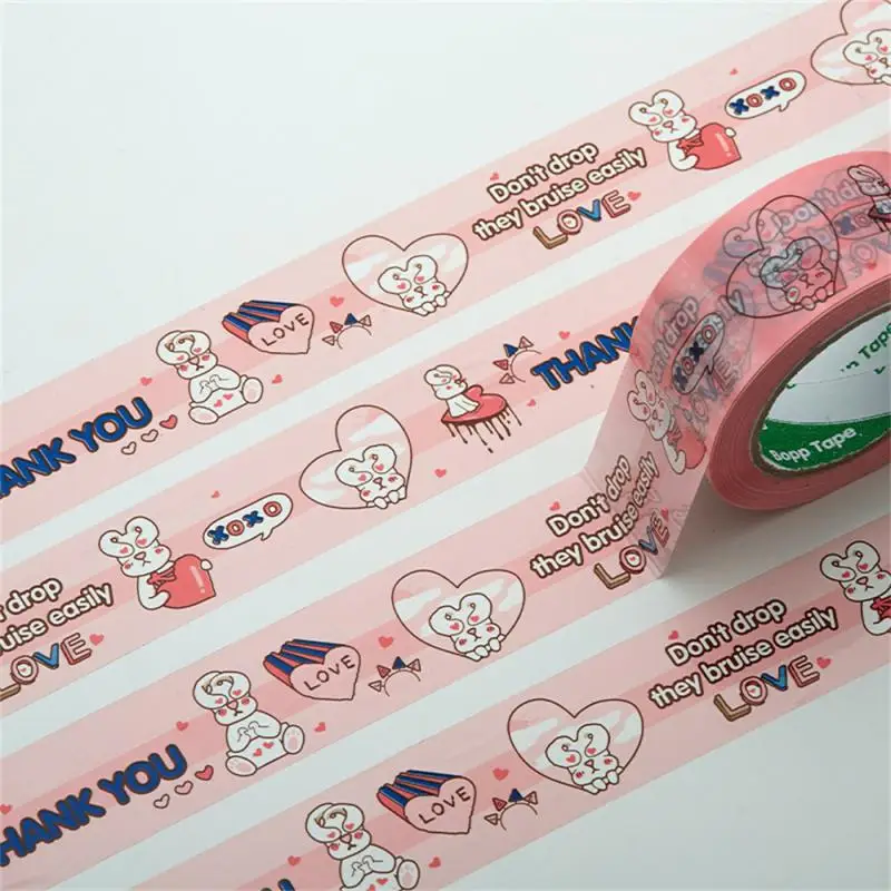 

1pcs Sealing Adhesive Paper Pink Green Health Tape Environmentally Friendly Rabbit Tape Small White Rabbit Cartoon Sealing Tape