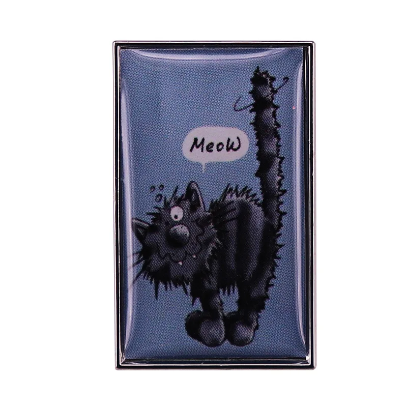 

Fried Kitty Cute Meow Jewelry Gift Pin Wrap Garment Fashionable Creative Cartoon Brooch Lovely Enamel Badge Clothing Accessories