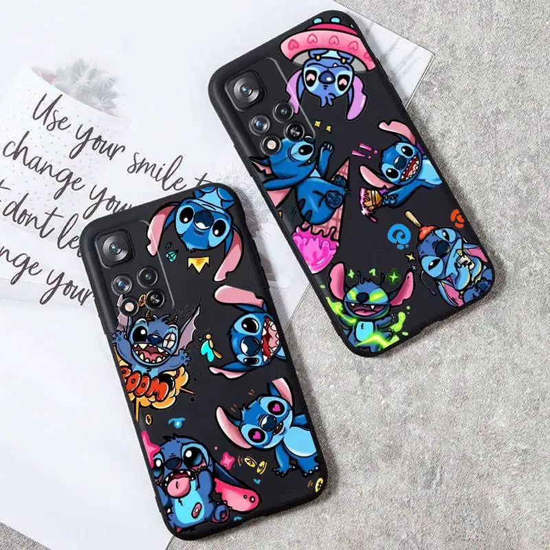 

Lilo Stitch Disney Cool Cute Phone Case For Xiaomi Redmi Note 12 11E 11S 11 11T 10 10S 9 9T 9S 8 Pro Plus 5G 7 Black Cover