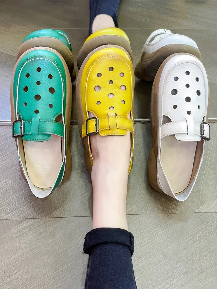 

Женские кроссовки без шнуровки, Универсальная мягкая обувь на платформе, криперы, летняя одежда для медсестер, модная обувь на среднем кабл...