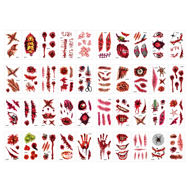 Наклейка с рисунком страха на Хэллоуин дневные временные тату-наклейки забавные