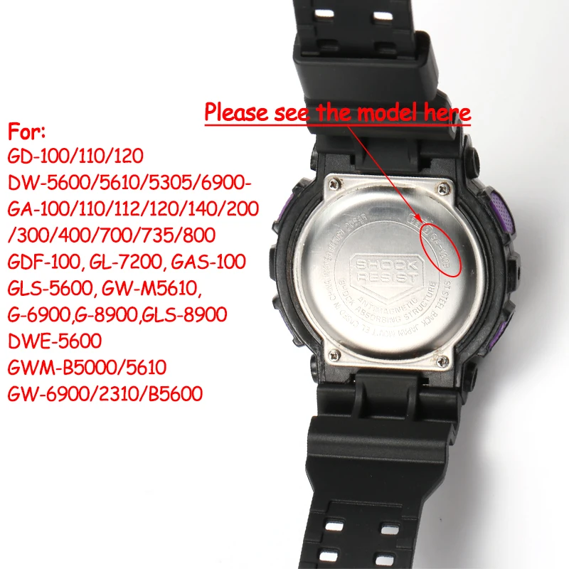 Фото Ремешок для часов 16 мм для Casio G-SHOCK GA-110 800 2100 GD100 120 G8900 5600 GW-M5610 6900 GLS-8900, нейлоновый ремешок для часов №2
