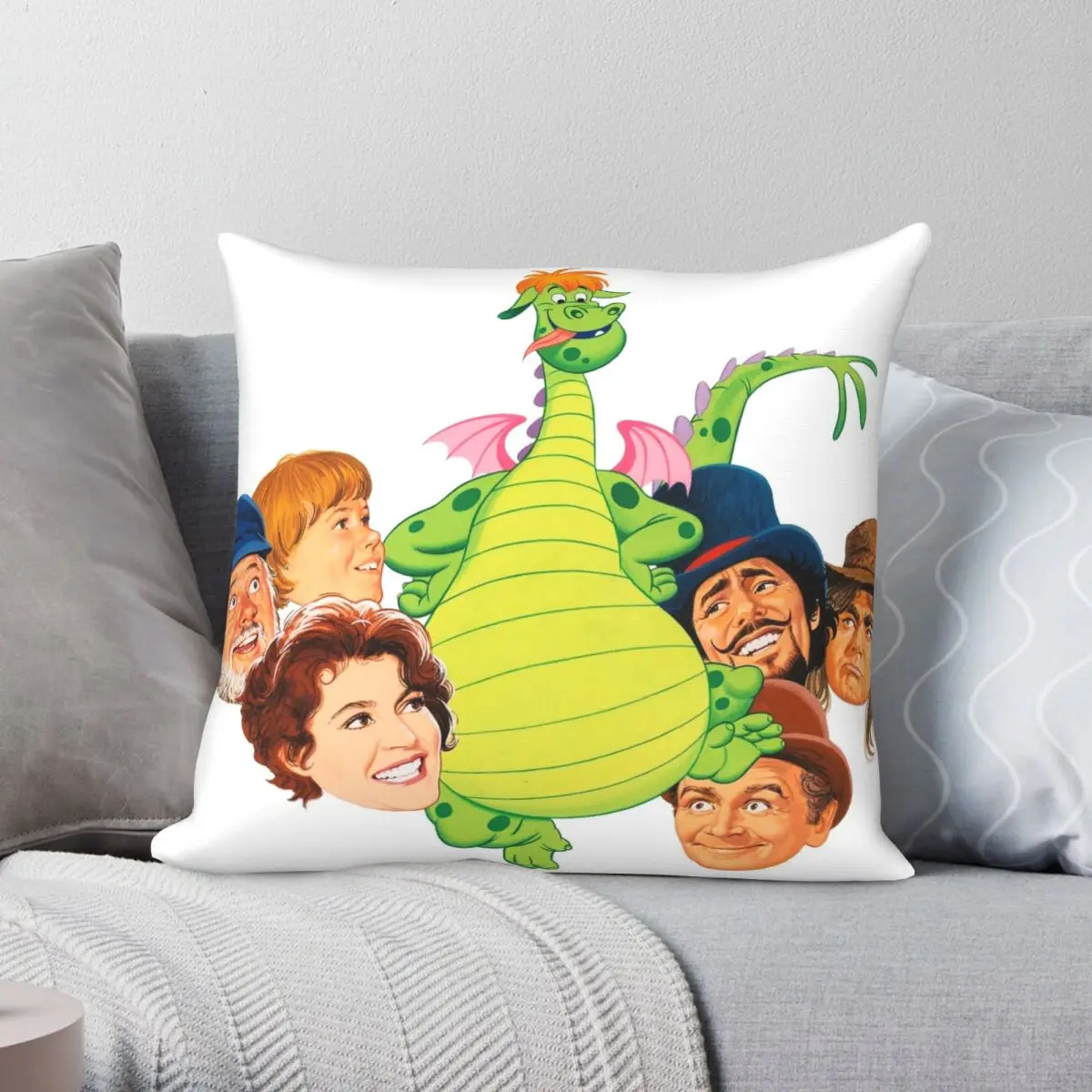 

Pete's Dragon Square Pillowcase Polyester Linen Velvet Pattern Zip Decor Throw Pillow Case Home Cushion Cover