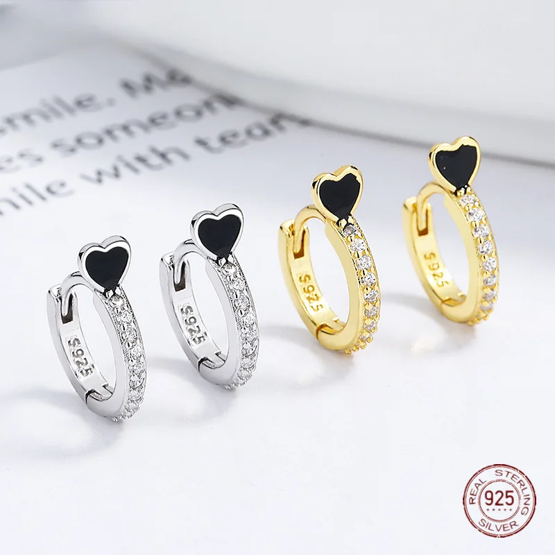 

Серьги-кольца женские из серебра 925 пробы в форме сердца