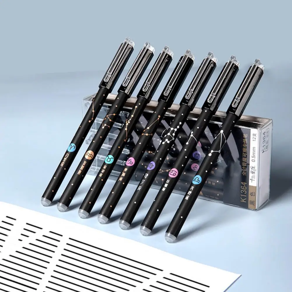 

12Pcs Pen Durable No Ink Bleeding Writing Pen Erasable Detachable Writing Pen