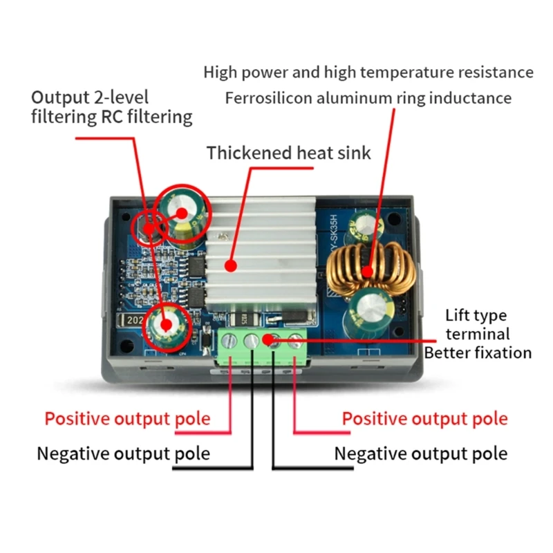 Понижающий преобразователь 4A 35 Вт DC5-30V входные модули питания регулируемый