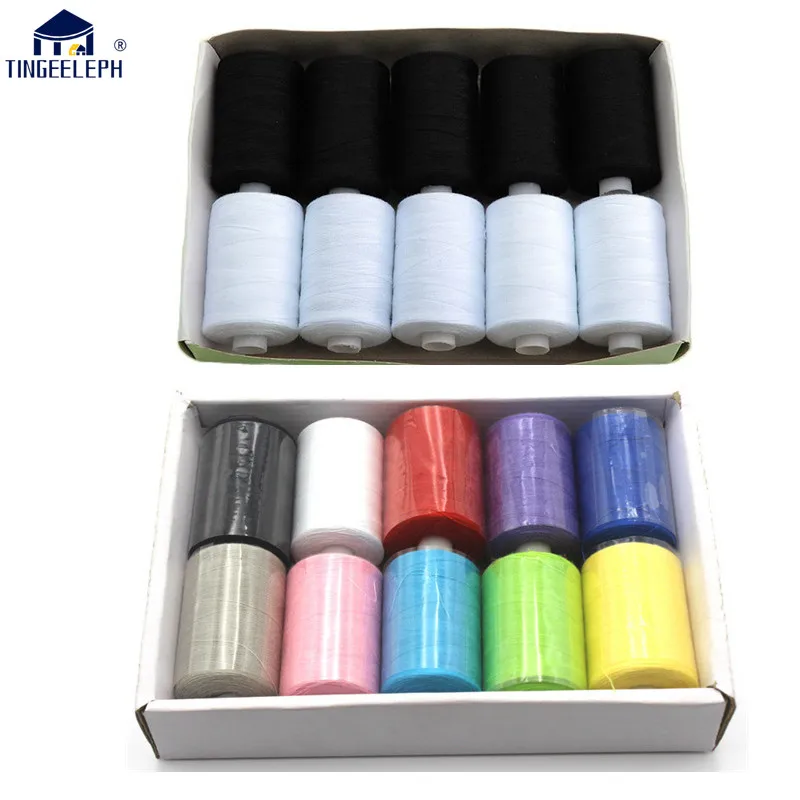 

10 шт., 10 цветов, разные хлопковые ниток для шитья, 402 ярдов