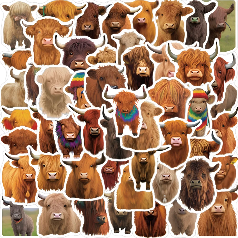 

10/30/52PCS Cartoon Yak Stickers Funny Animal Decals Waterproof DIY Suitcase Phone Notebook Laptop Decoration Sticker Toy Gift