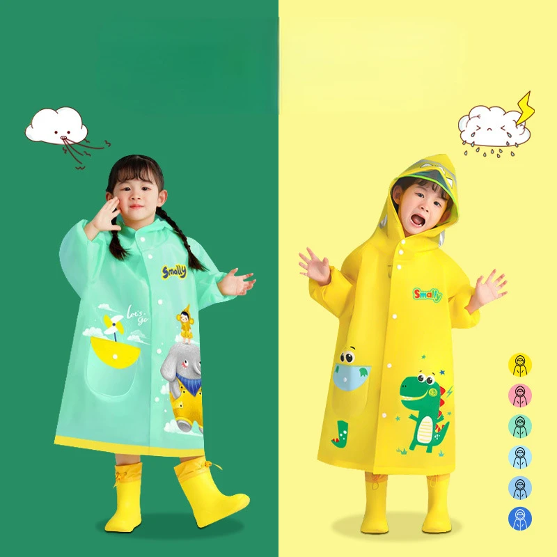 

Children's Raincoat Boy Child Water Girl Baby Kindergarten Primary School Student Poncho Dinosaur Raincoat Rain Gear