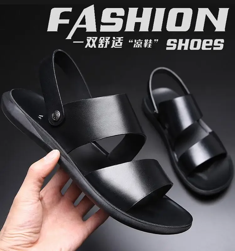 Мужские сандалии-гладиаторы из натуральной коровьей кожи повседневные шлепанцы