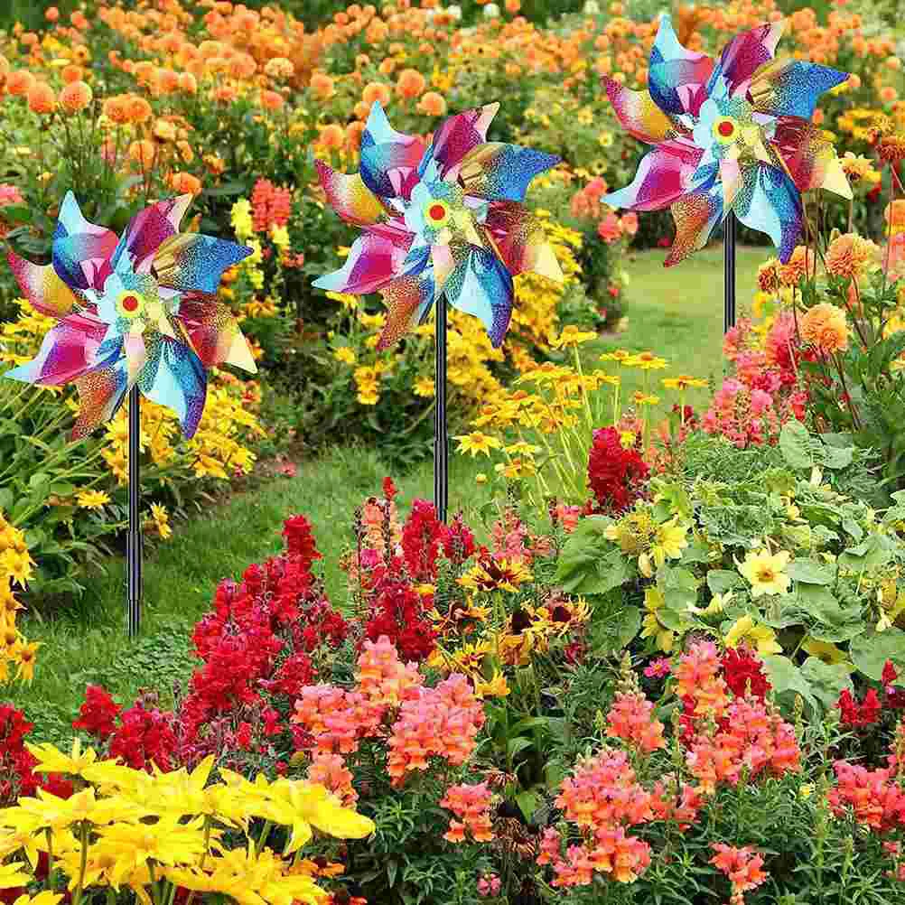 

6pcs Wind Spinners Bird Pinwheels Bird Deterrent Pinwheels for Yard and Garden