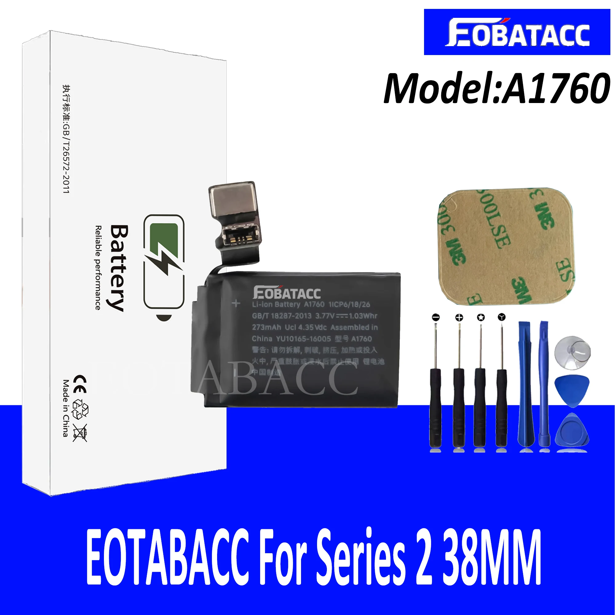 Аккумулятор EOTABACC A1760 для Apple Watch Series 2 38 мм аккумулятор A1757 273 мАч + Бесплатные