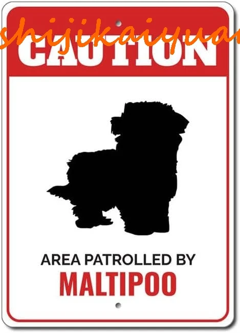 Патруллирул Maltipoo металлический знак тематический декор для любителей домашних