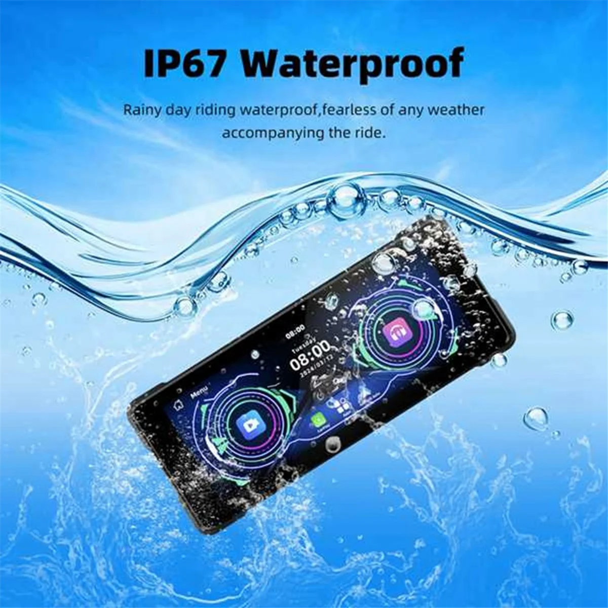 7-дюймовый мотоциклетный беспроводной Carplay и Android Auto передняя задняя камера