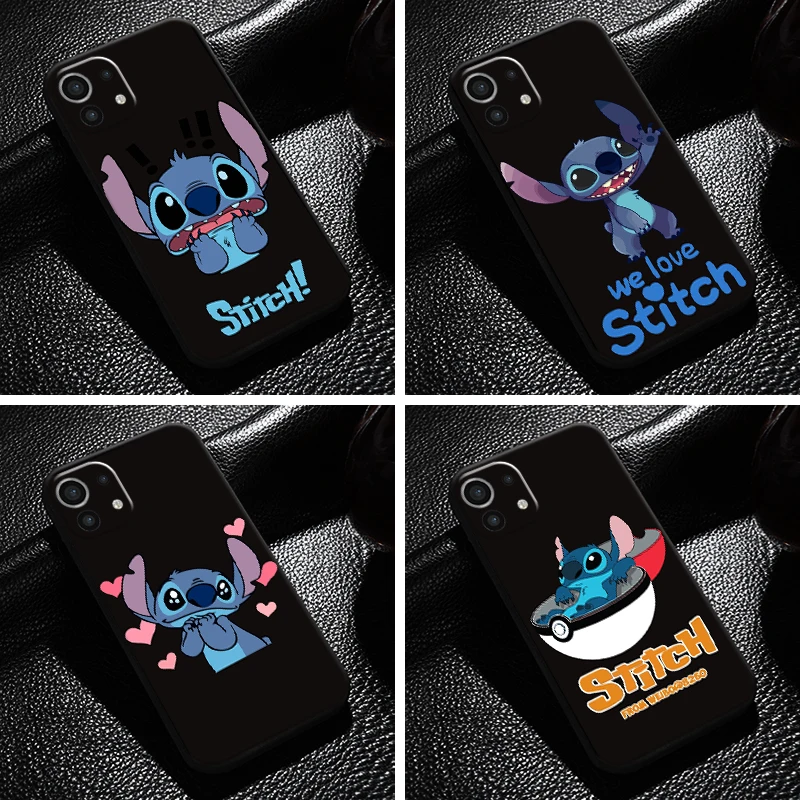 

Cartoon Cute Lilo Stitch For Xiaomi Mi 11 11 Lite 5G Phone Case For Xiaomi 11 11 Lite TPU Coque Silicone Cover Black Soft