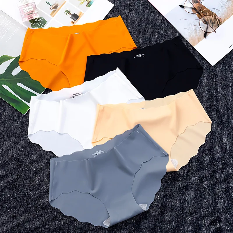 

One Piece Ice Silk Women Panties Seamless Briefs Mid Rise Underwear Female Soft Underpants Sexy Lingerie Panty Drop Ship