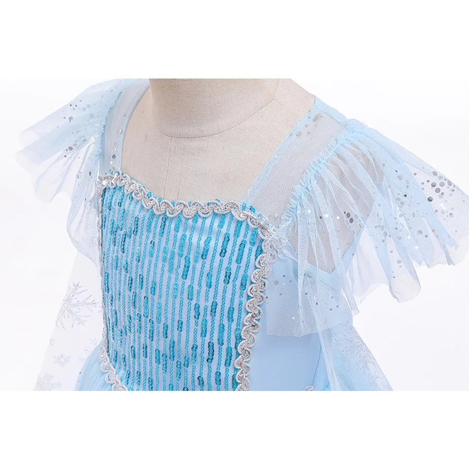 2020 Summer New Elsa Girls Princess Dress Crown Accessories Girls Childrens Clothes Halloween Christmas Evening Dress