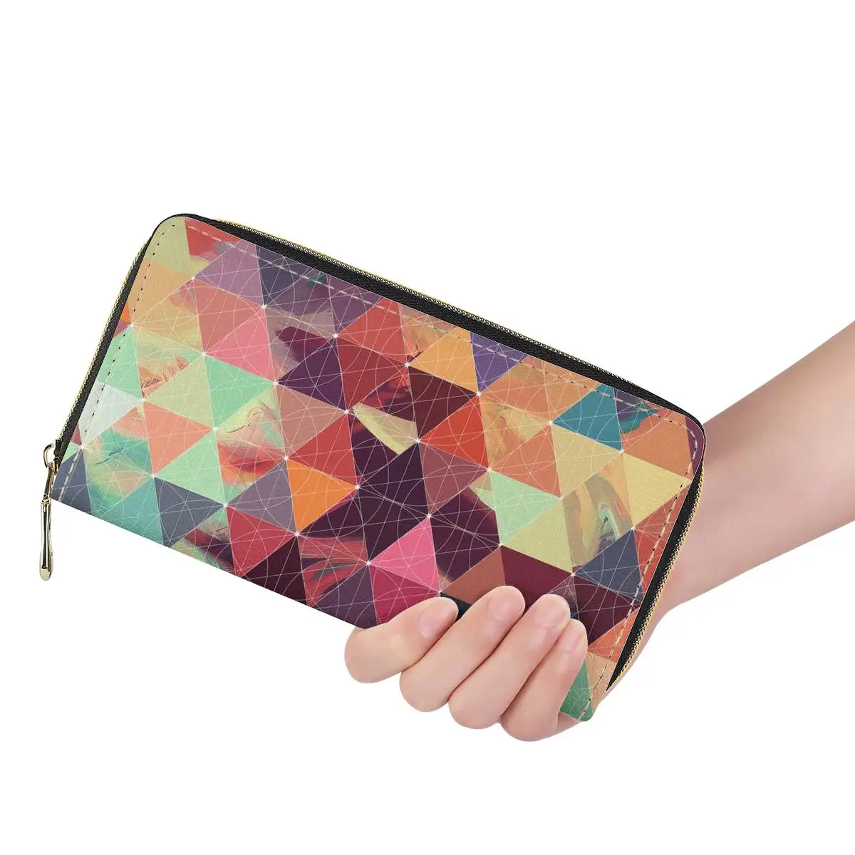 Multicolored Starry Sky Design Long Wallet Personalized Customized  Zipper Clutch Bag Waterproof Lightweight Portomonee Unisex