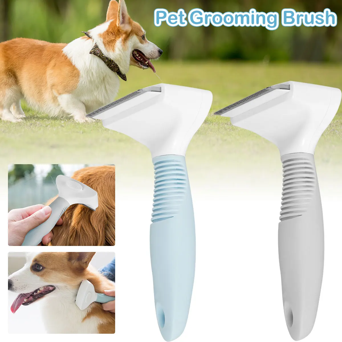 

Pet Grooming Brush Self Cleaning Stainless Steel Bristles Deshedding Tool for Cat Dog Shedding Grooming Pet Cat Hair Remover