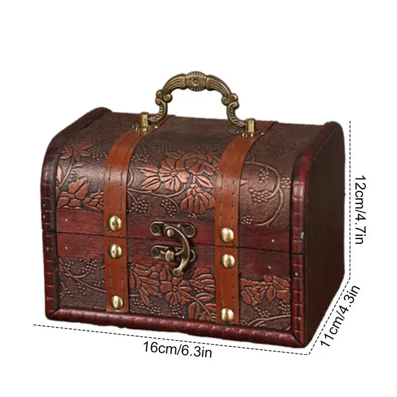 Винтажная деревянная шкатулка для ювелирных изделий брелок с кристаллами и