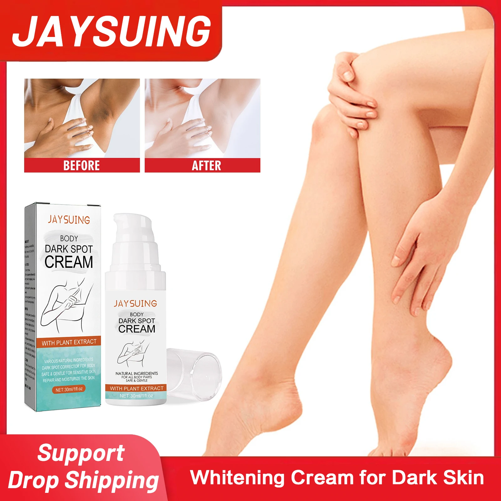 

Whitening Cream for Dark Skin Underarm Bleaching Lightening Dark Knuckle Dark Spot Corrector Intimate Areas Brighten Cream 30ml