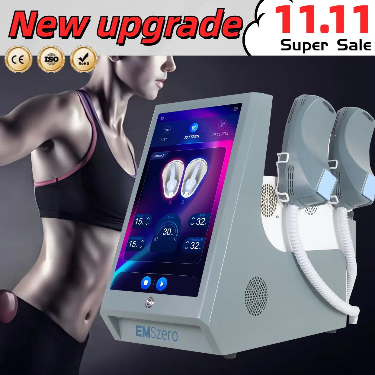 EMSzero Neo машина для моделирования тела формирование 6500 Вт 200 Гц EMS радиочастотный